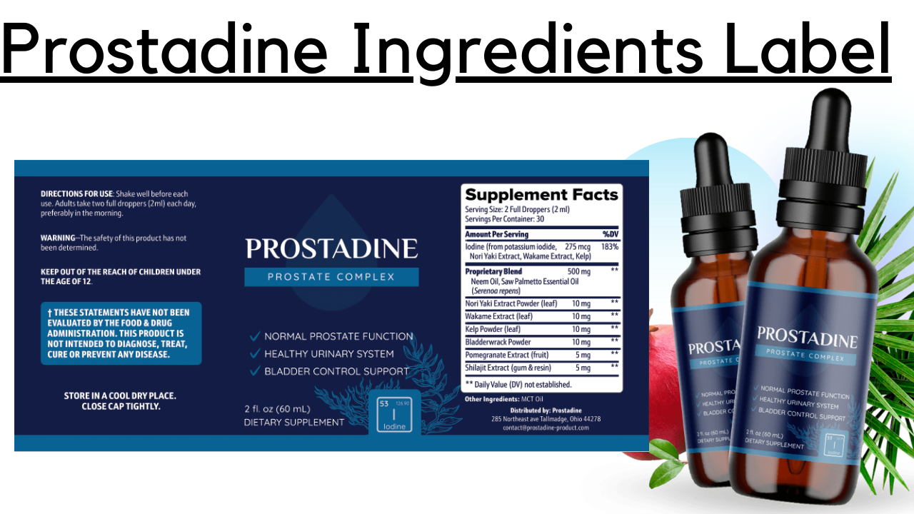 Prostadine Ingredient Label