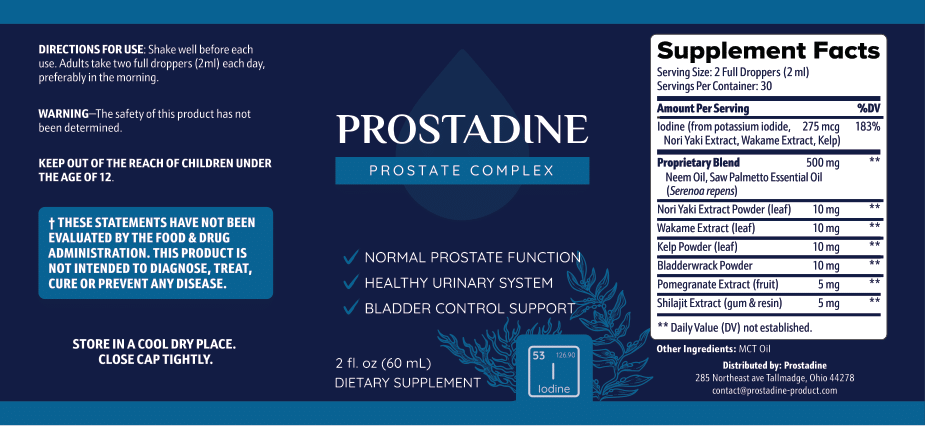Prostadine Ingredient Label 2